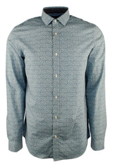 Men's Long Sleeve Bubble Print Slim Fit Shirt-K-L